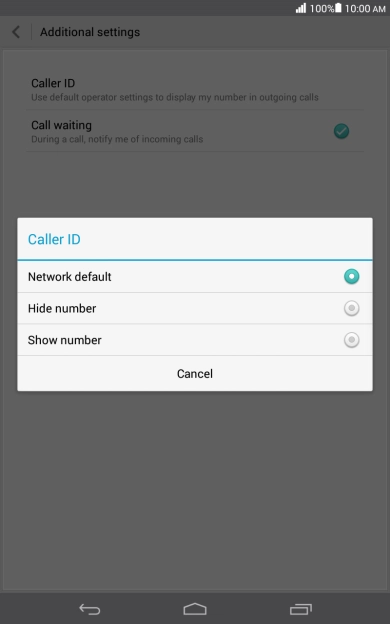 Press Show number to turn on caller identification.