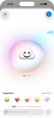 Slide your finger right or left on the screen to see the generated results.