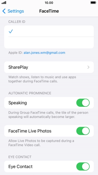 Press the required setting below 