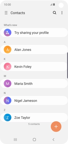 Press the required contact.