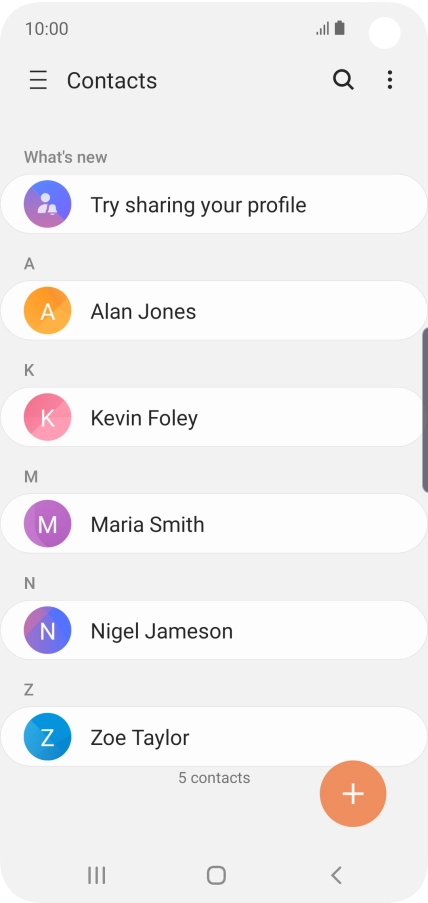 Press the required contact.