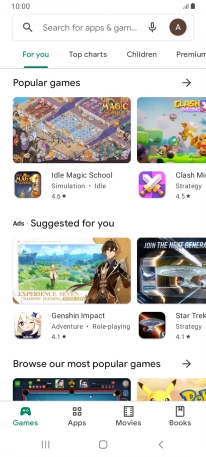 Press the search field.