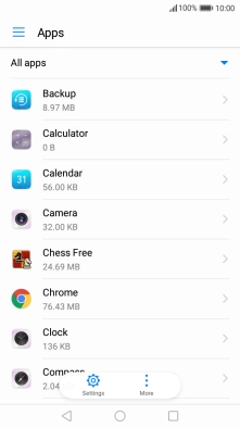 Press the required app.