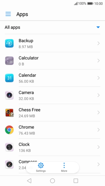 Press the required app.