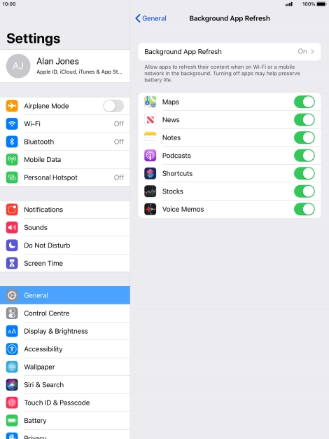 Press Background App Refresh.