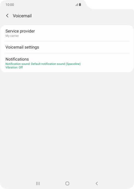 Press Voicemail settings.