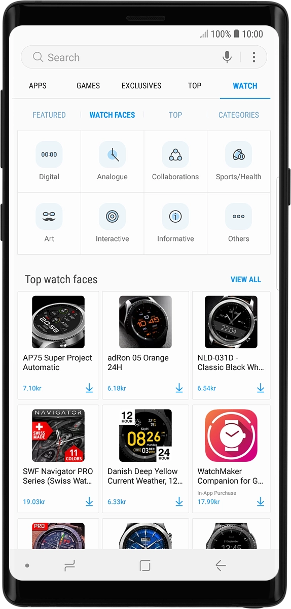On your phone: Press the search field.