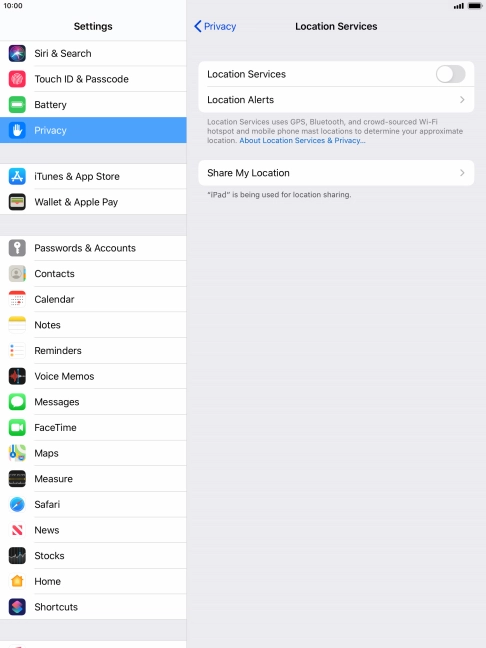 Press the indicator next to 