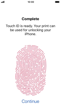 Press Continue. If you haven't previously selected a phone lock code, key in a code of your own choice twice.