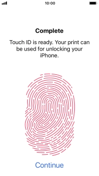 Press Continue. If you haven't previously selected a phone lock code, key in a code of your own choice twice.