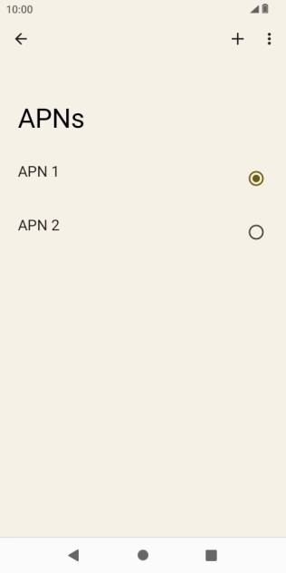 Press the field next to the data connection to activate it.