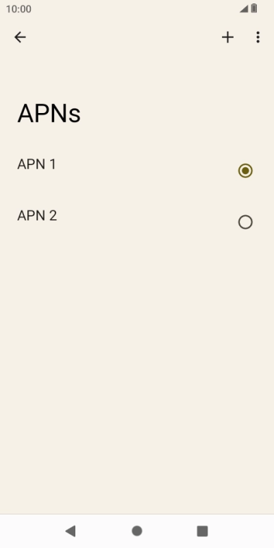 Press the field next to the data connection to activate it.