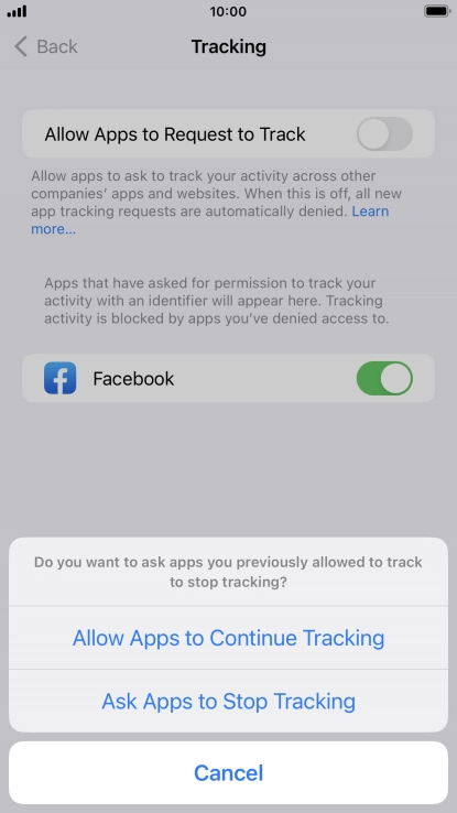 If you turn off the function, press the required setting.