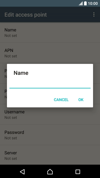 Key in Vodafone Internet and press OK.