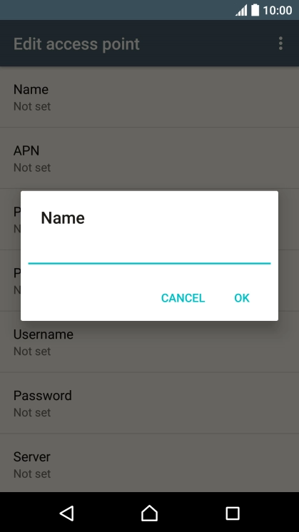 Key in Vodafone Internet and press OK.