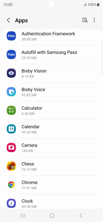 Press the required app.