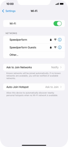 Press the required Wi-Fi network and key in the password for the Wi-Fi network.