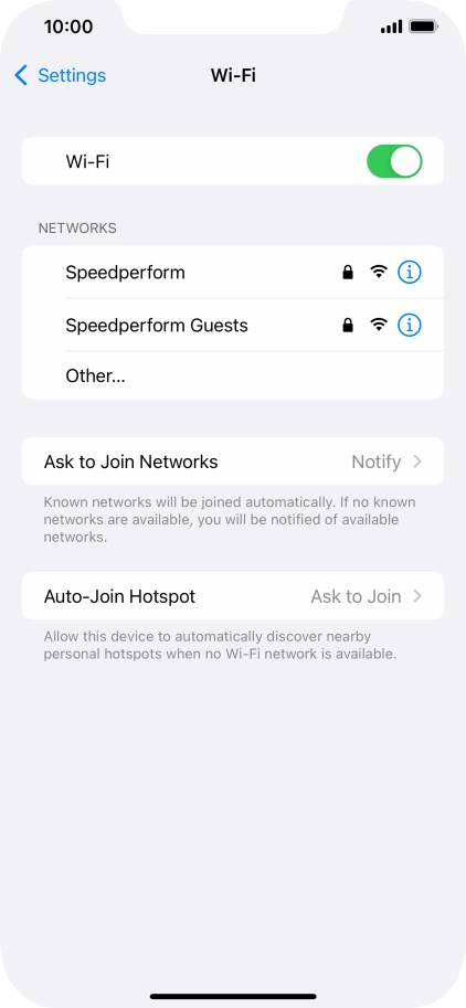 Press the required Wi-Fi network and key in the password for the Wi-Fi network.
