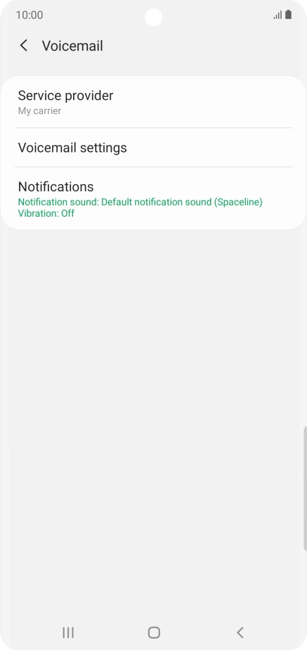Press Voicemail settings.