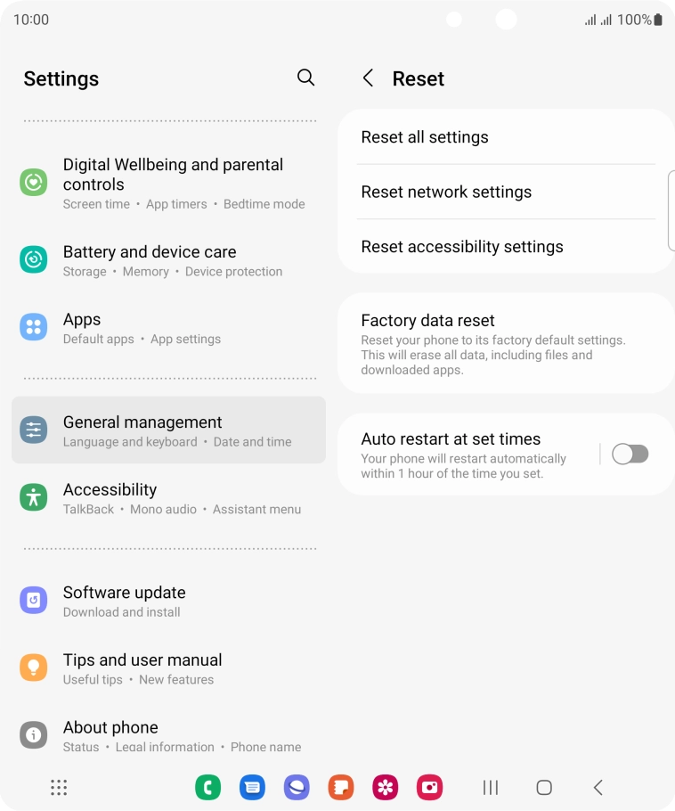 Press Factory data reset.