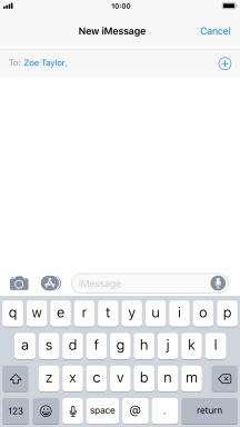 If the recipient can receive iMessages, iMessage is displayed in the text input field.