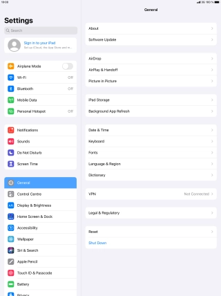 Press Sign in to your iPad.