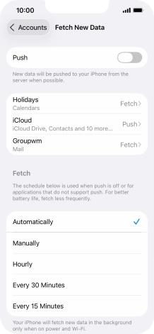 If you turn off the function, press the required setting.