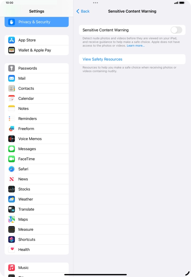 Press the indicator next to 