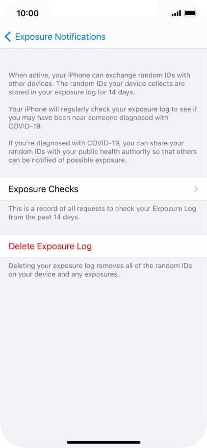 Press Delete Exposure Log.