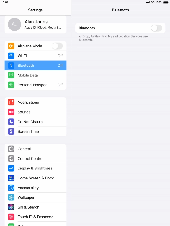 Press the indicator next to 