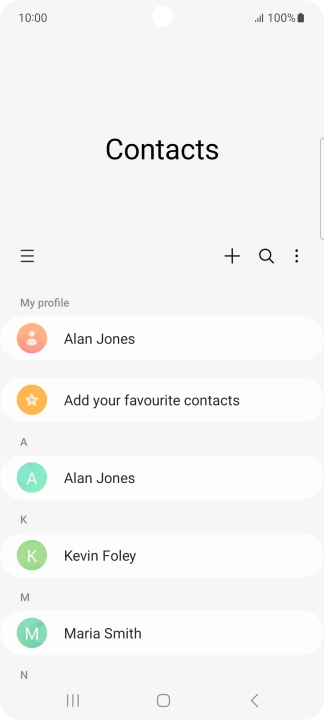 Press the new contact icon.