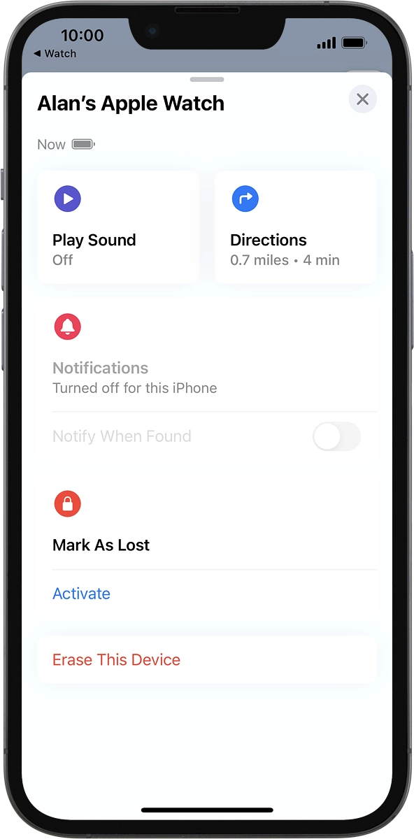On your phone: Press Play Sound.