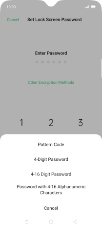 Press the required phone lock code and follow the instructions on the screen to create an additional phone lock code.