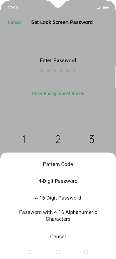 Press the required phone lock code and follow the instructions on the screen to create an additional phone lock code.