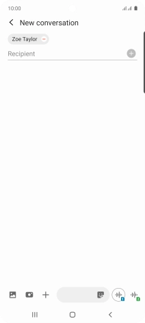 Press the text input field and write the text for your picture message.