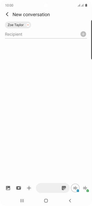 Press the text input field and write the text for your picture message.