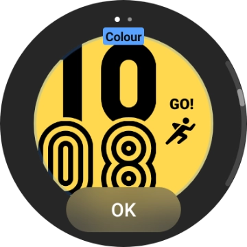 Slide your finger on the screen to change between the different designs.