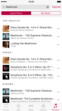 Press the dots next to the required song.