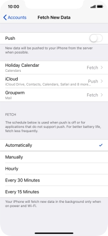 If you turn off the function, press the required setting.