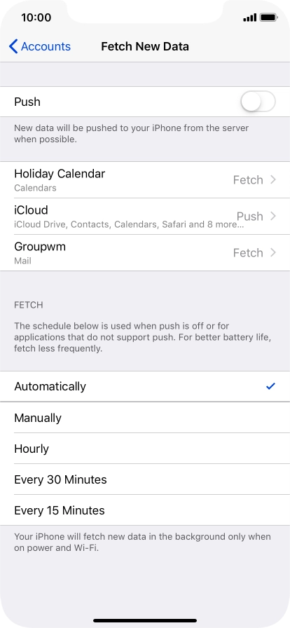 If you turn off the function, press the required setting.