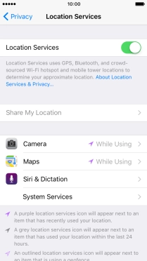 Press the indicator next to 