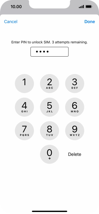 Key in your PIN and press Done.