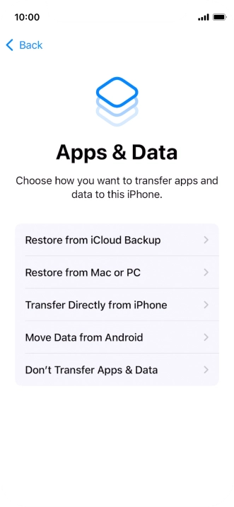 You can transfer content from an Android phone when your phone is activated for the first time and after a factory reset. When this screen is displayed, your phone is ready to transfer content from an Android phone.