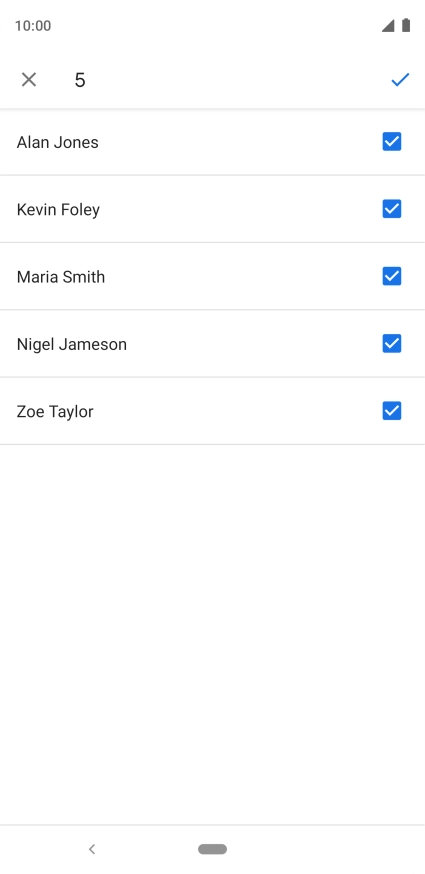 Press the fields next to the required contacts.
