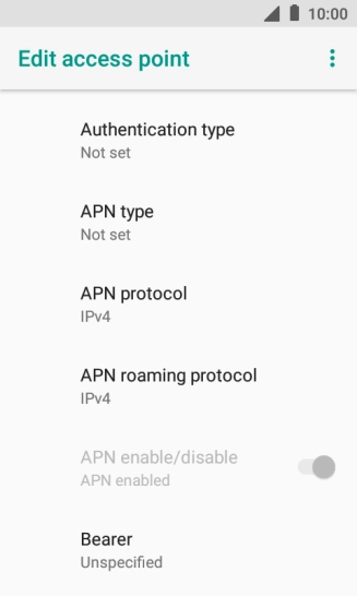 Press Authentication type.