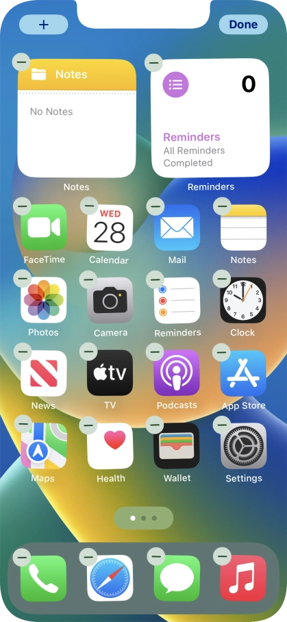 Press the home screen icon.