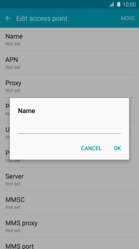 Key in Vodafone Internet and press OK.