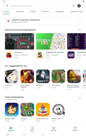 Press the search field.