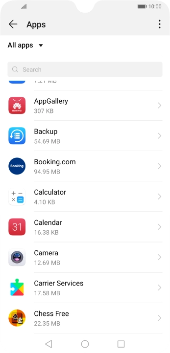 Press the required app.