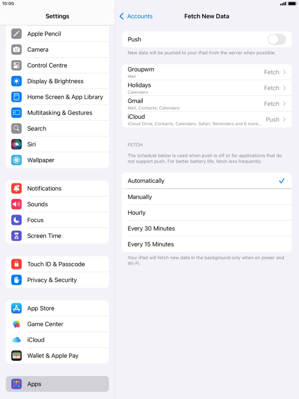 If you turn off the function, press the required setting.